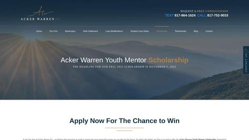 Acker Warren, P.C. Fresh Start Scholarship