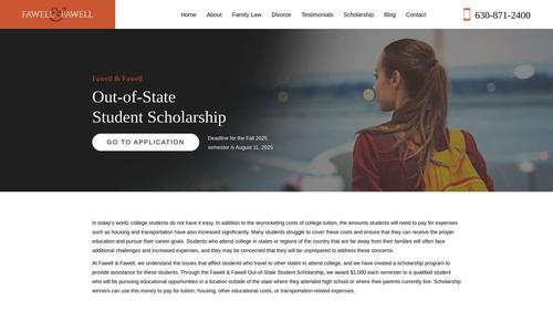 Fawell & Fawell Out-of-State Student Scholarship