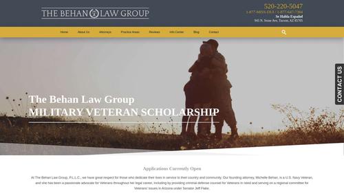 The Behan Law Group Military Veteran Scholarship