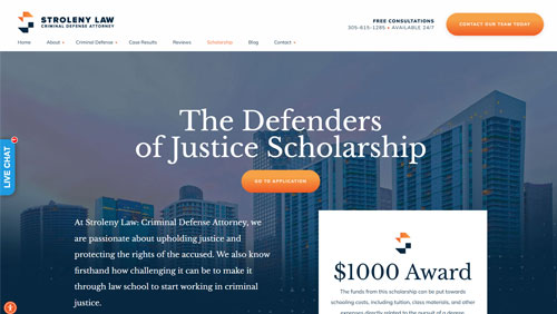 Stroleny Law Defenders of Justice Scholarship